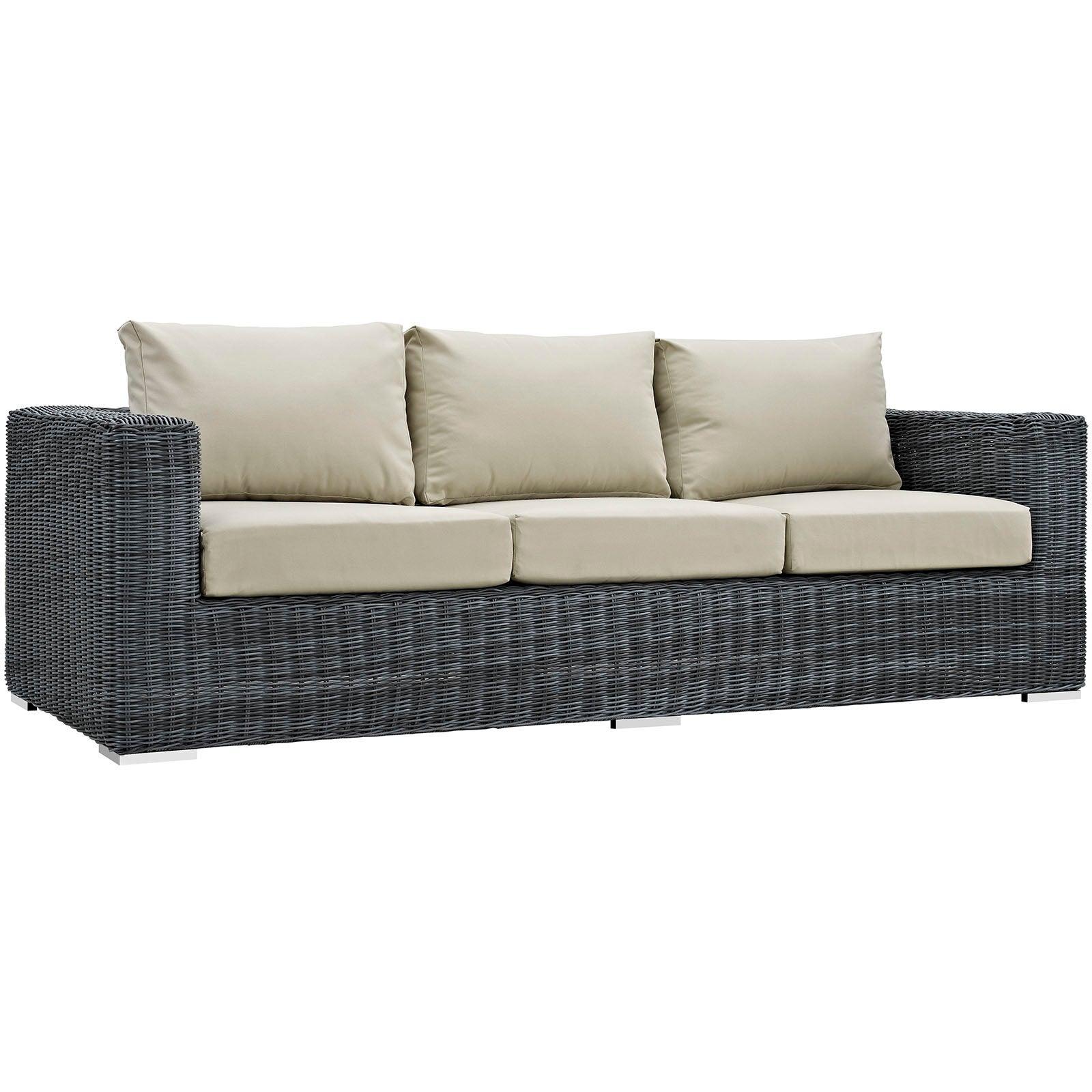Modway Summon 3 Piece Outdoor Patio Sunbrella® Sectional Set FredCo