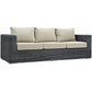 Modway Summon 3 Piece Outdoor Patio Sunbrella® Sectional Set FredCo