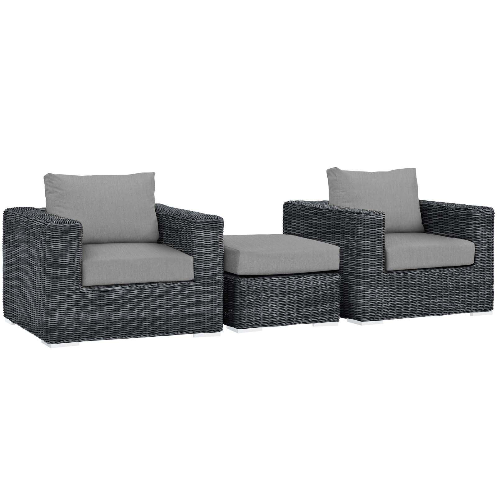 Modway Summon 3 Piece Outdoor Patio Sunbrella® Sectional Set, EEI-1905 FredCo