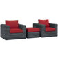 Modway Summon 3 Piece Outdoor Patio Sunbrella® Sectional Set, EEI-1905 FredCo