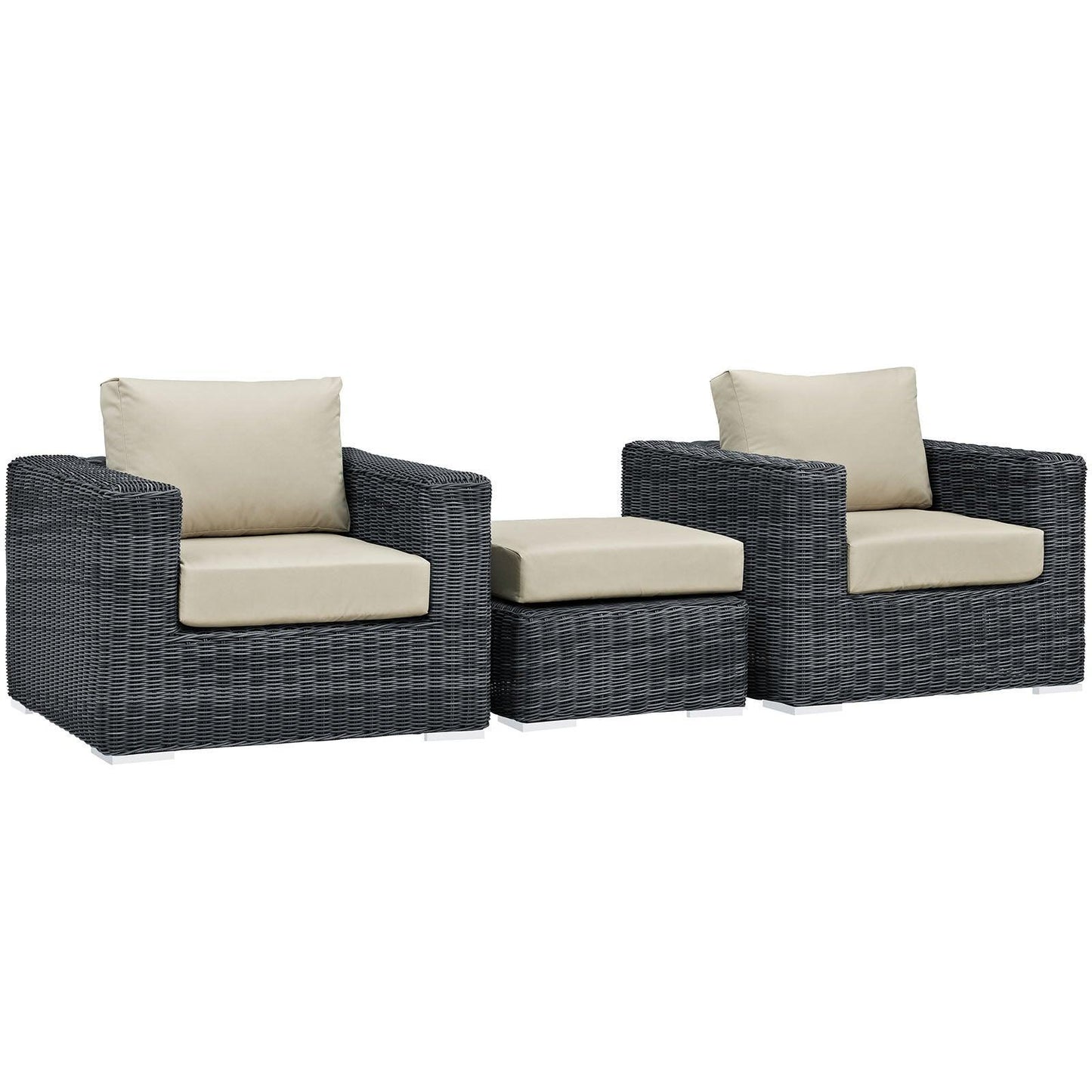 Modway Summon 3 Piece Outdoor Patio Sunbrella® Sectional Set, EEI-1905 FredCo