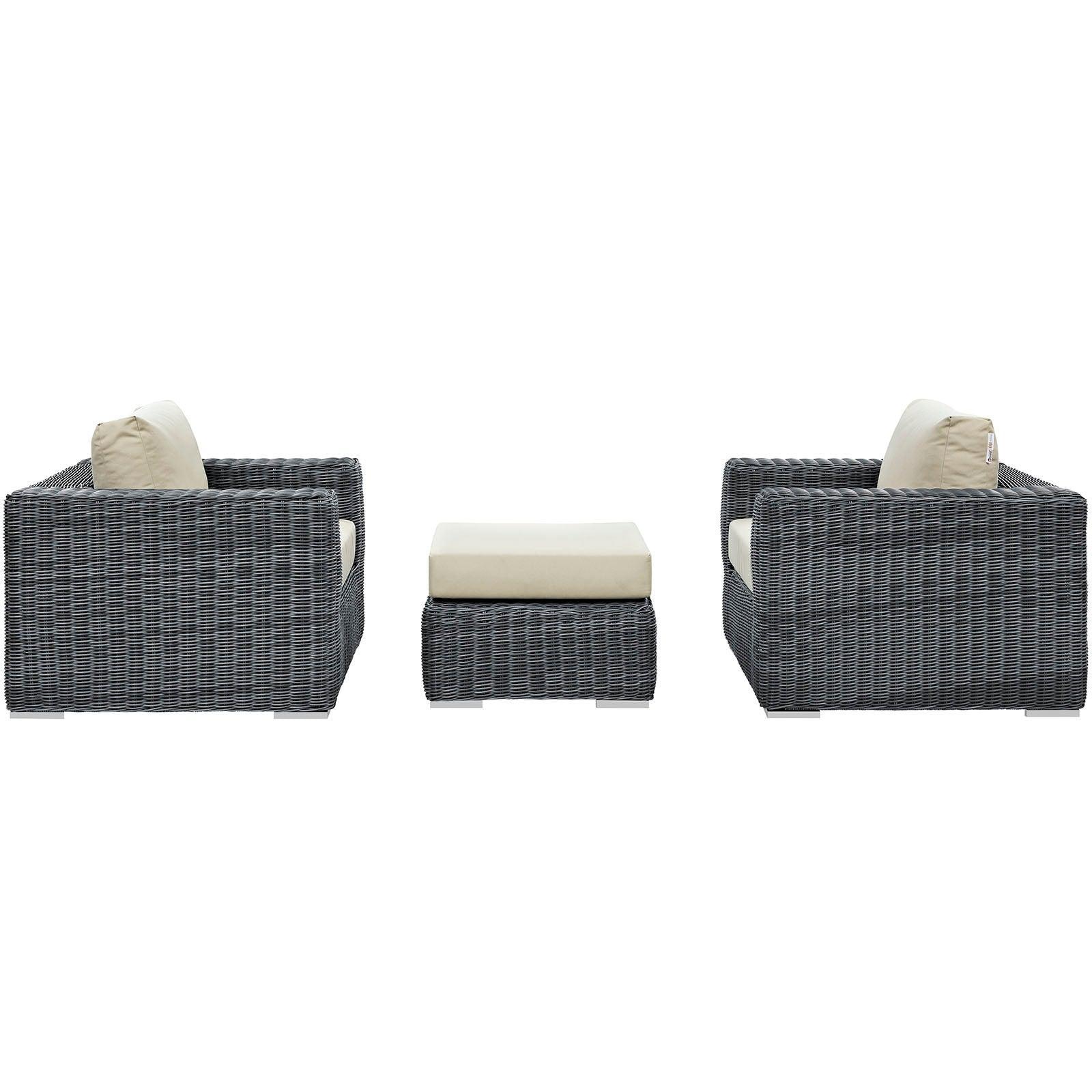Modway Summon 3 Piece Outdoor Patio Sunbrella® Sectional Set, EEI-1905 FredCo