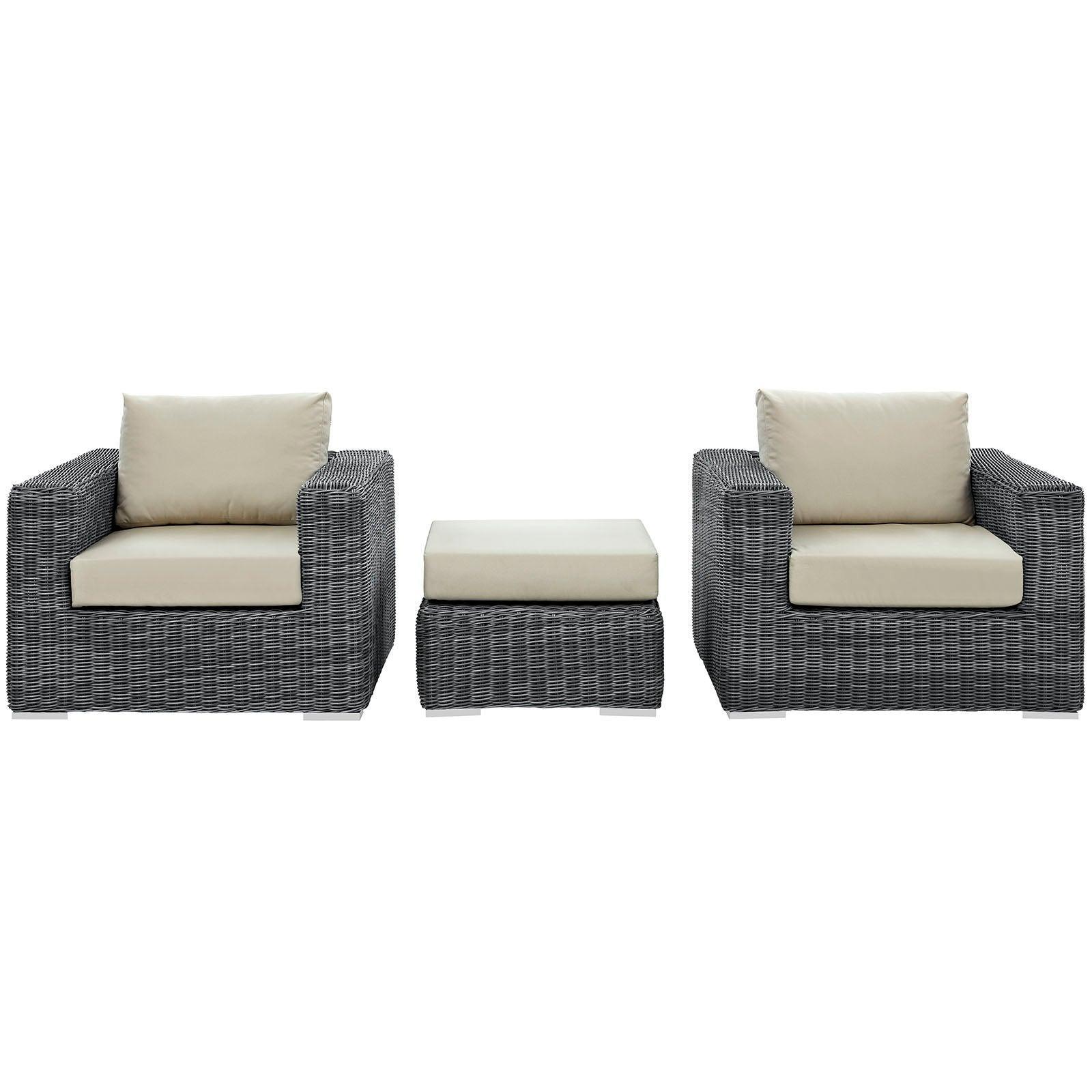 Modway Summon 3 Piece Outdoor Patio Sunbrella® Sectional Set, EEI-1905 FredCo