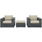 Modway Summon 3 Piece Outdoor Patio Sunbrella® Sectional Set, EEI-1905 FredCo