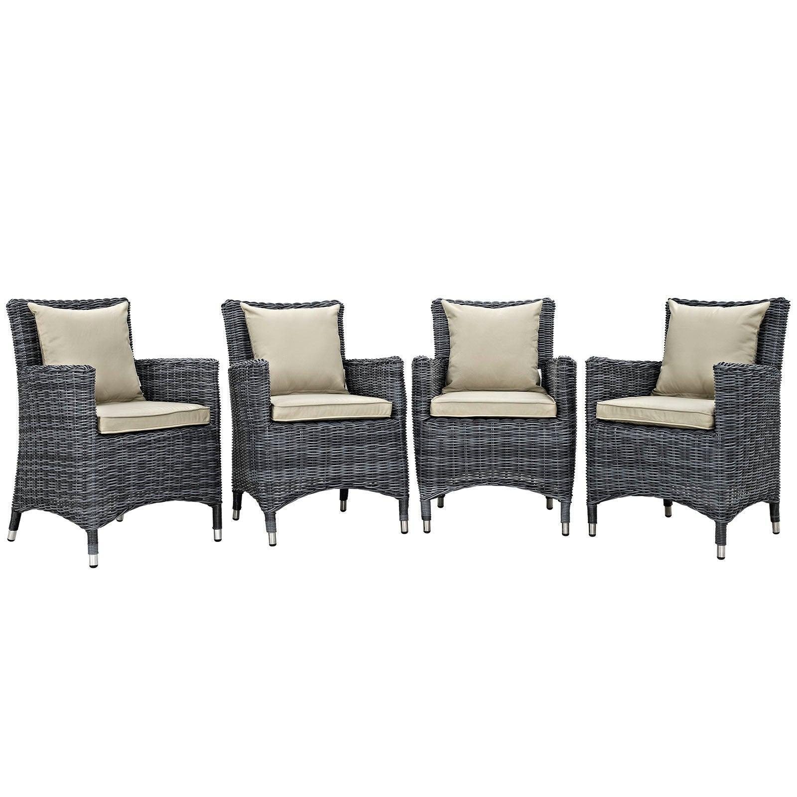 Modway Summon 4 Piece Outdoor Patio Sunbrella® Dining Set FredCo