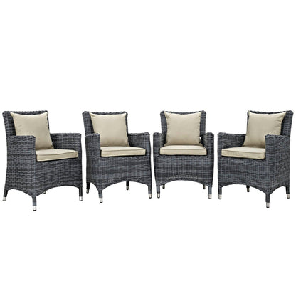 Modway Summon 4 Piece Outdoor Patio Sunbrella® Dining Set FredCo