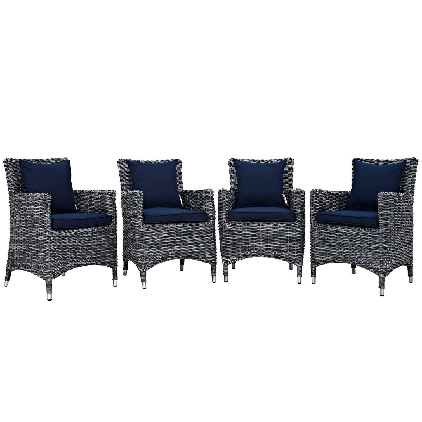 Modway Summon 4 Piece Outdoor Patio Sunbrella® Dining Set FredCo