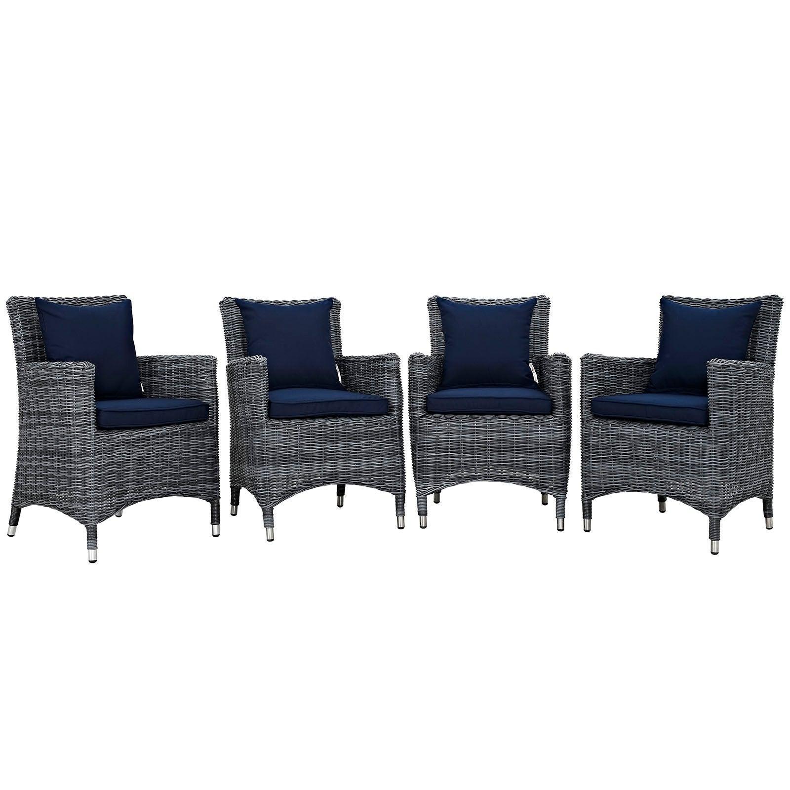 Modway Summon 4 Piece Outdoor Patio Sunbrella® Dining Set FredCo