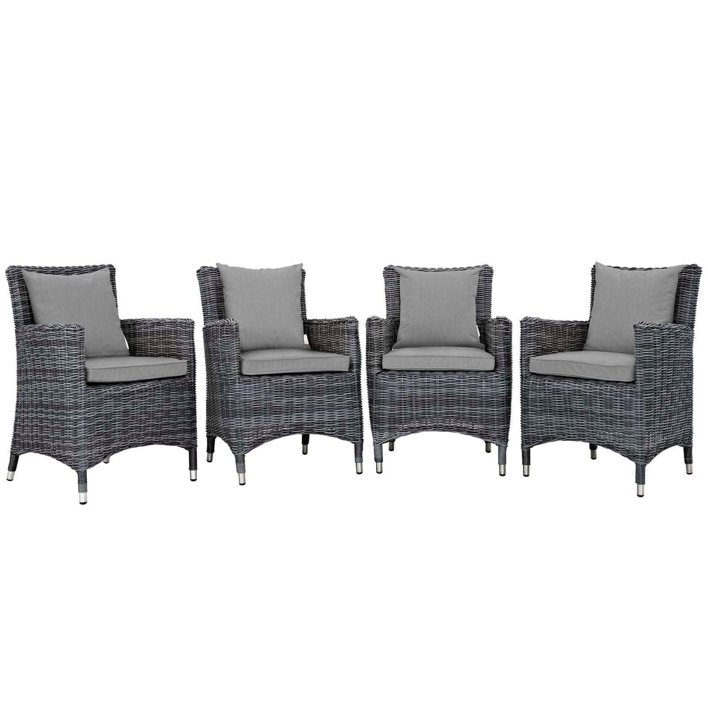 Modway Summon 4 Piece Outdoor Patio Sunbrella® Dining Set FredCo