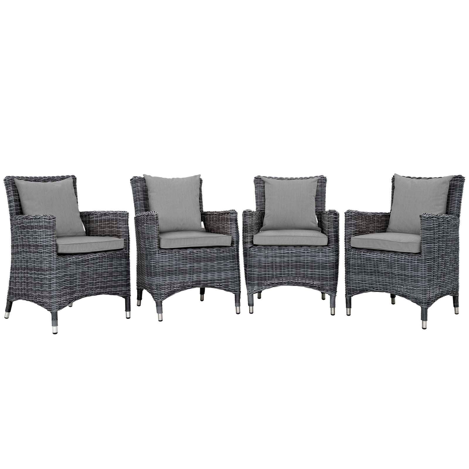 Modway Summon 4 Piece Outdoor Patio Sunbrella® Dining Set FredCo