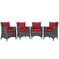 Modway Summon 4 Piece Outdoor Patio Sunbrella® Dining Set FredCo