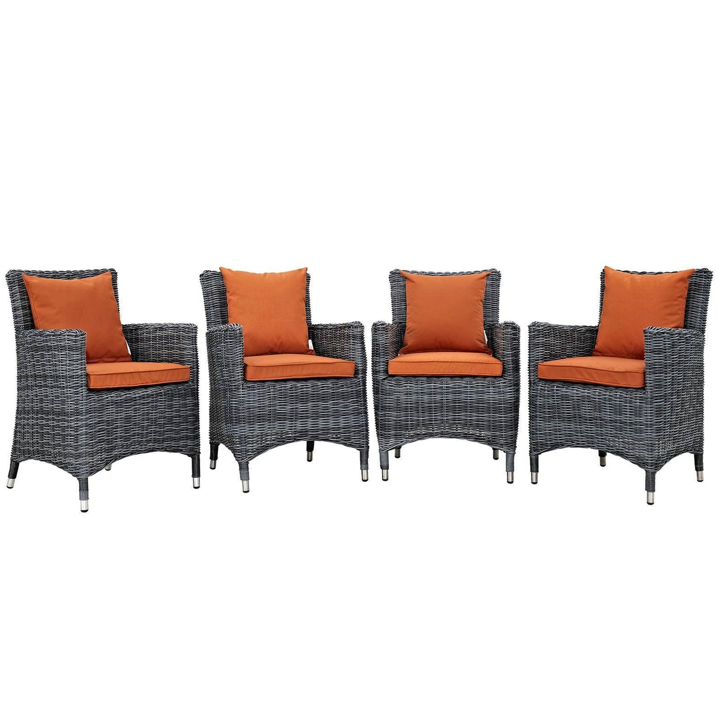 Modway Summon 4 Piece Outdoor Patio Sunbrella® Dining Set FredCo
