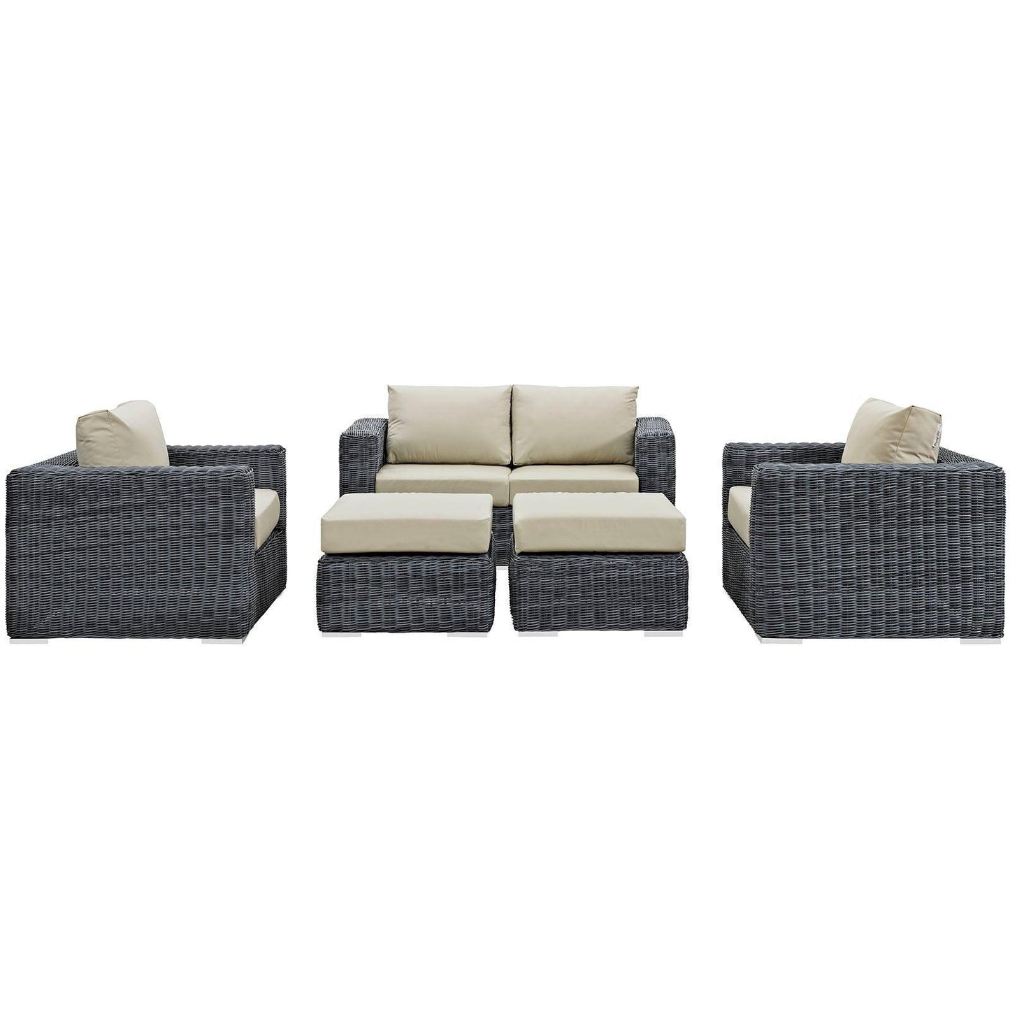 Modway Summon 5 Piece Outdoor Patio Sunbrella® Sectional Set, EEI-1893 FredCo