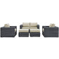 Modway Summon 5 Piece Outdoor Patio Sunbrella® Sectional Set, EEI-1893 FredCo