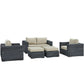 Modway Summon 5 Piece Outdoor Patio Sunbrella® Sectional Set, EEI-1893 FredCo