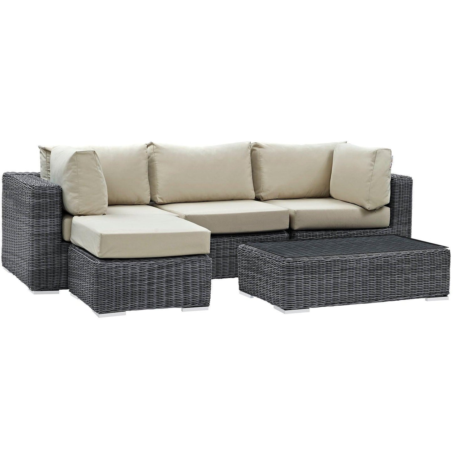 Modway Summon 5 Piece Outdoor Patio Sunbrella® Sectional Set, EEI-1904 FredCo