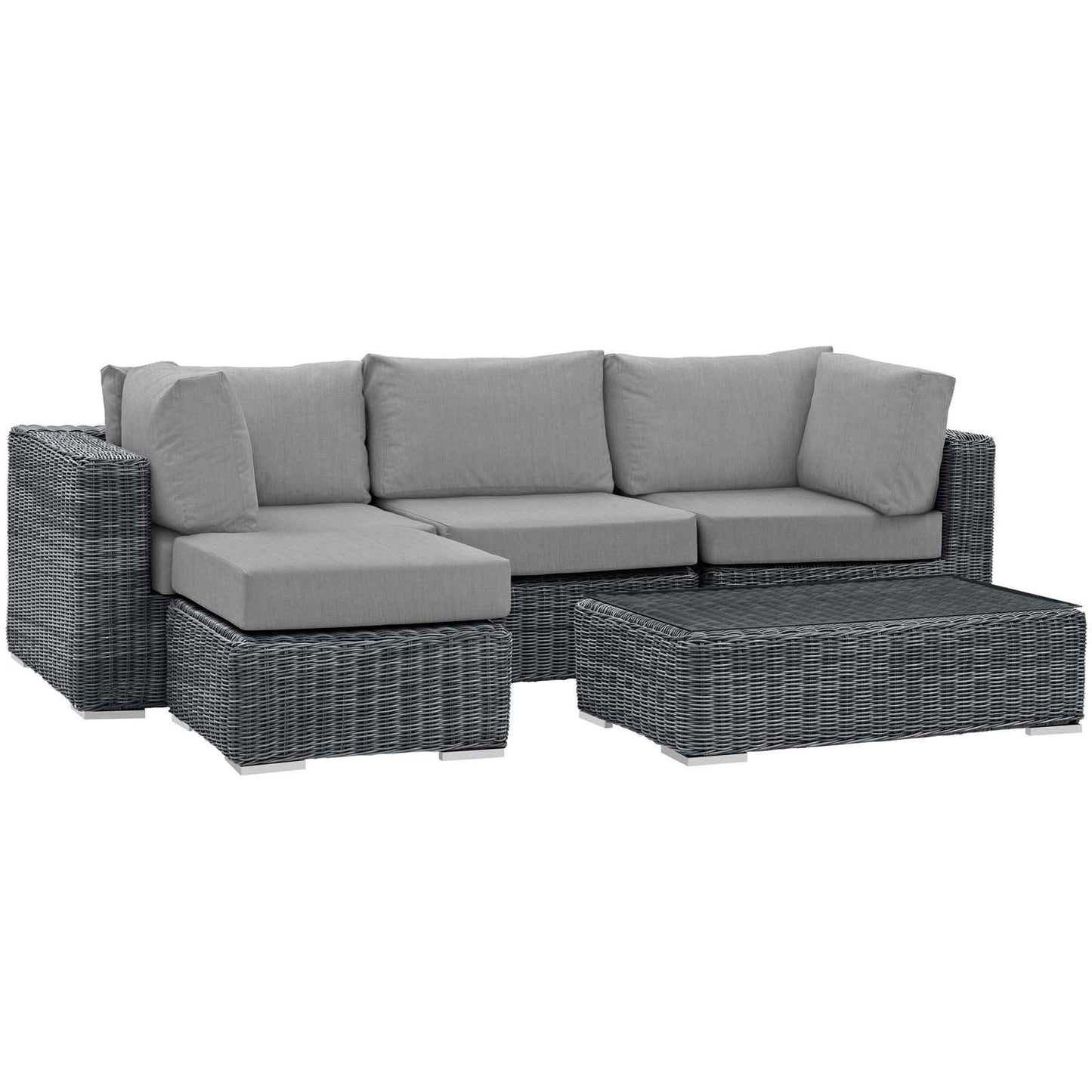Modway Summon 5 Piece Outdoor Patio Sunbrella® Sectional Set, EEI-1904 FredCo