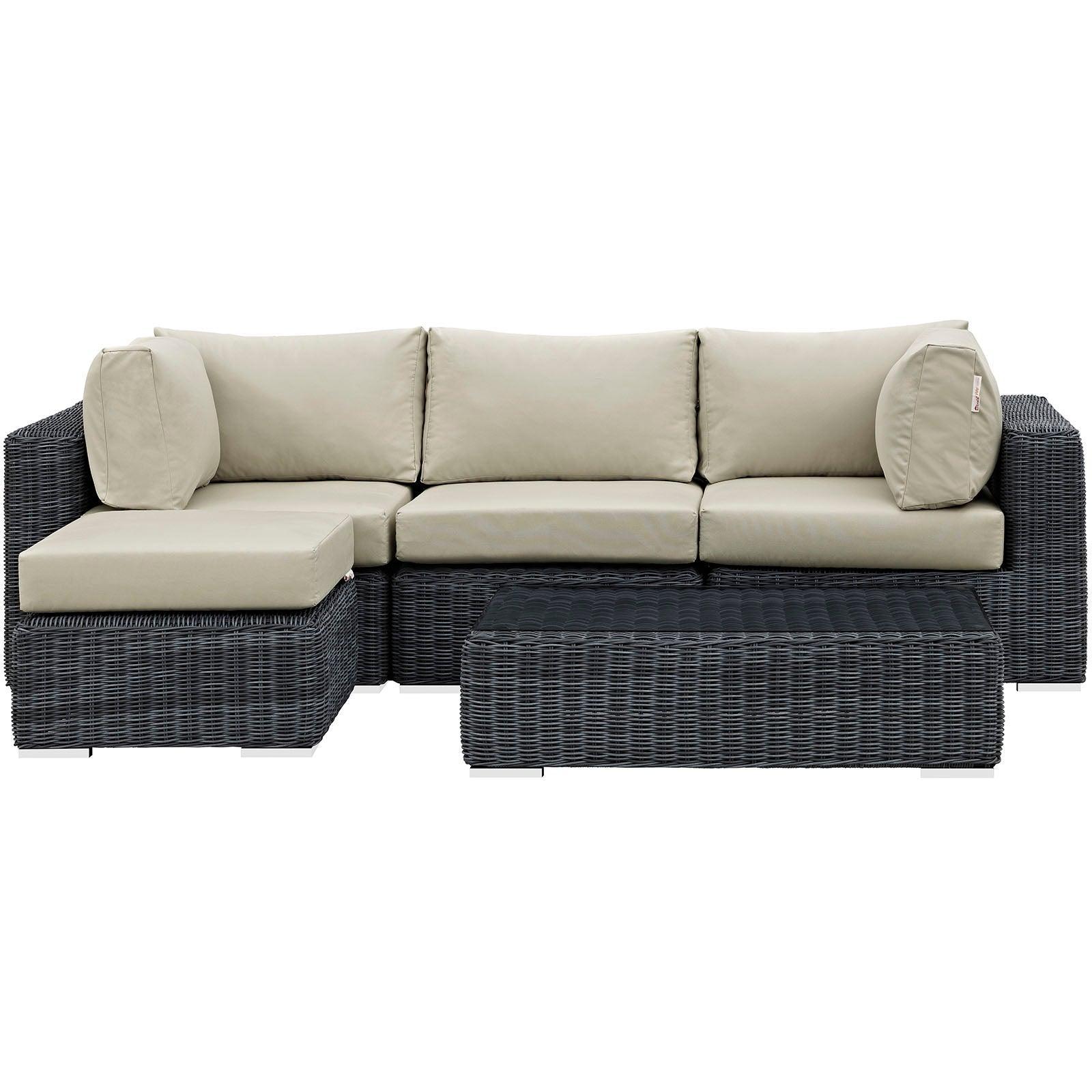 Modway Summon 5 Piece Outdoor Patio Sunbrella® Sectional Set, EEI-1904 FredCo