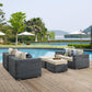 Modway Summon 5 Piece Outdoor Patio Sunbrella® Sectional Set, EEI-2388 FredCo