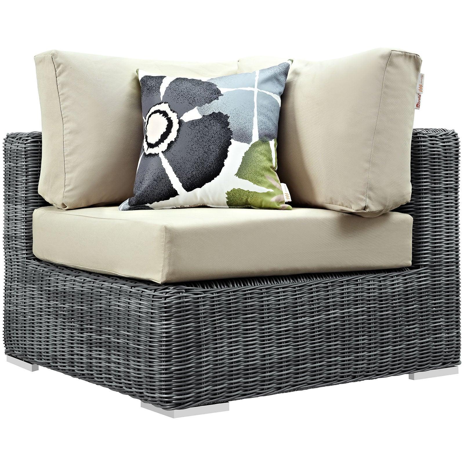 Modway Summon 5 Piece Outdoor Patio Sunbrella® Sectional Set, EEI-2391 FredCo
