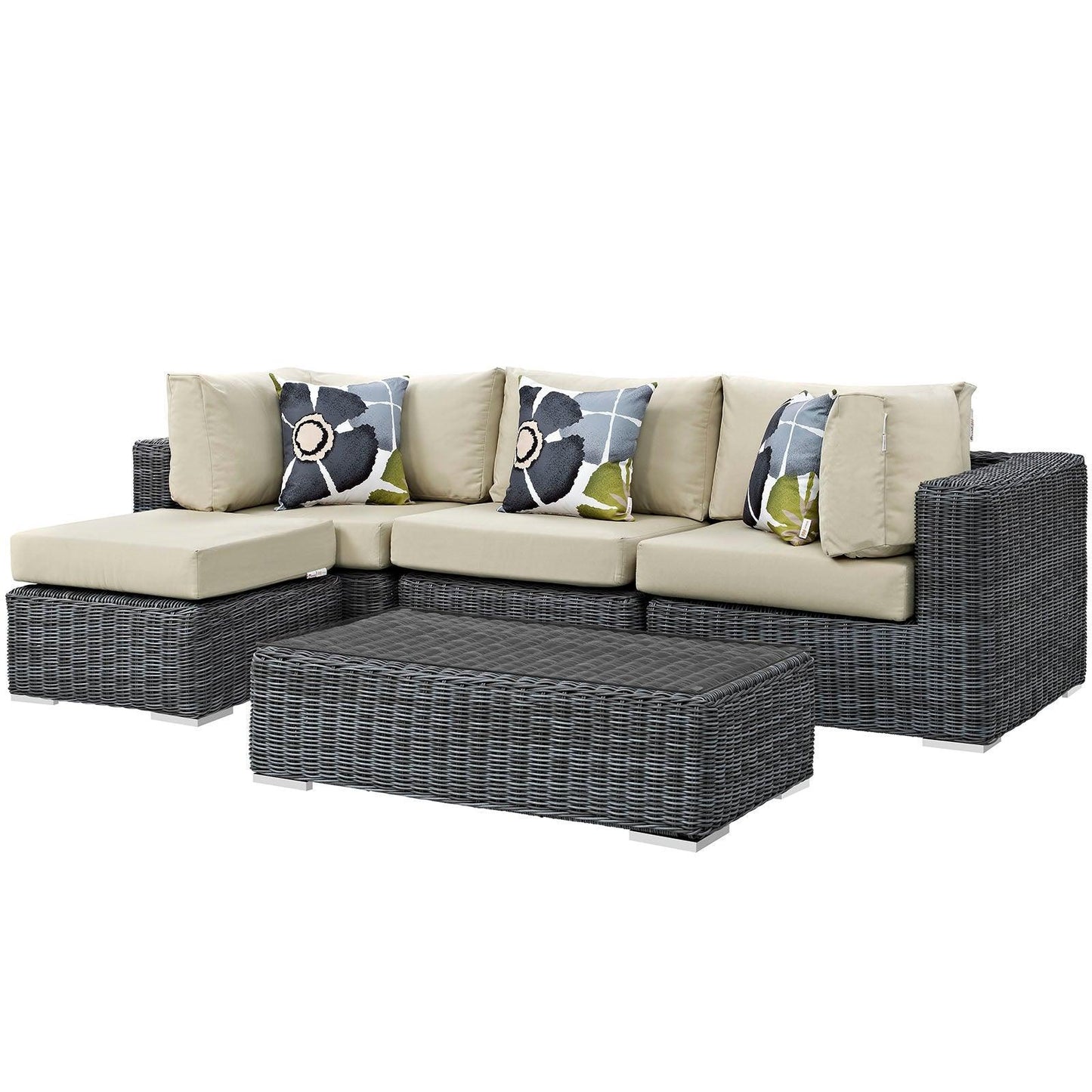 Modway Summon 5 Piece Outdoor Patio Sunbrella® Sectional Set, EEI-2398 FredCo