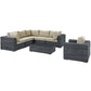 Modway Summon 7 Piece Outdoor Patio Sunbrella® Sectional Set FredCo