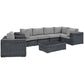 Modway Summon 7 Piece Outdoor Patio Sunbrella® Sectional Set FredCo
