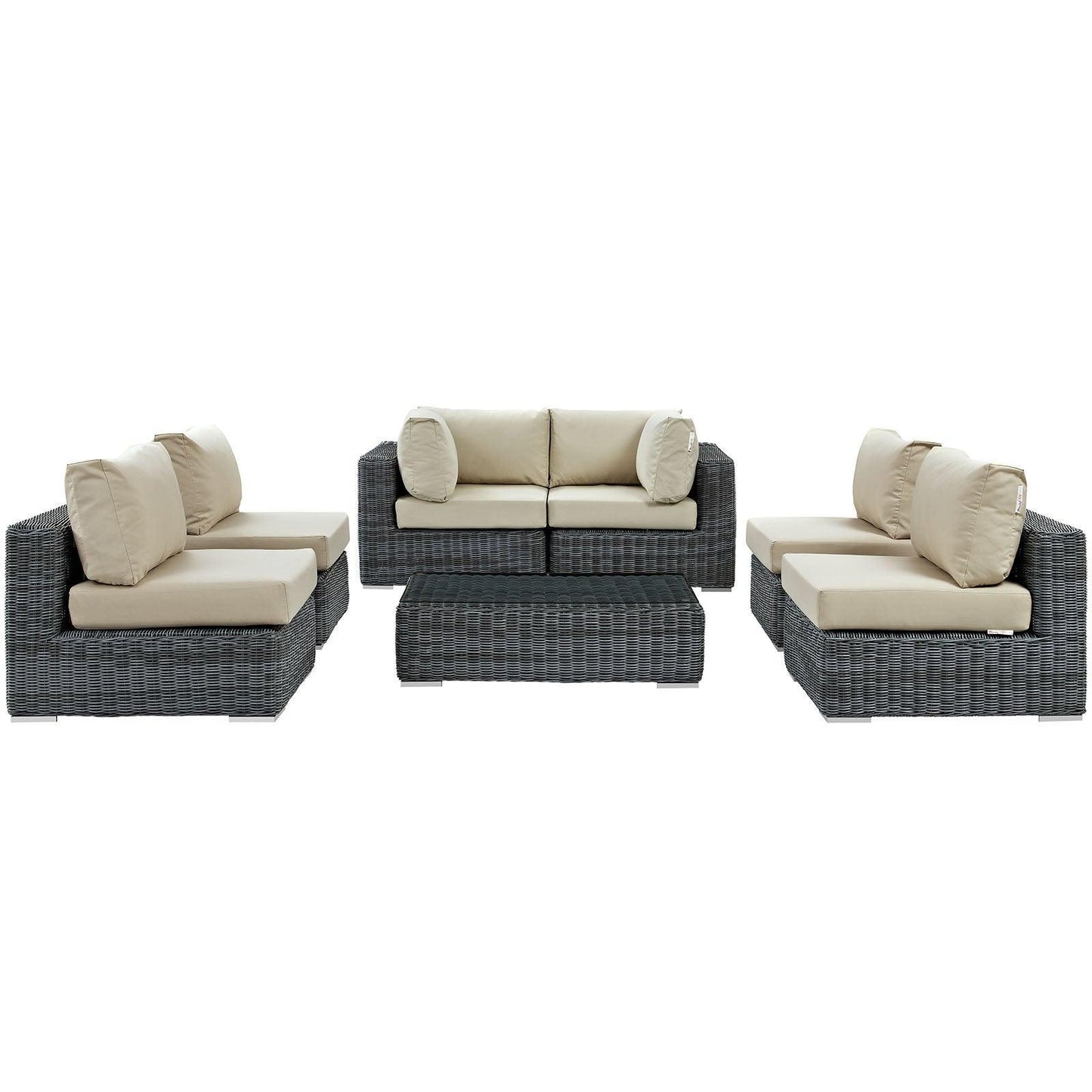 Modway Summon 7 Piece Outdoor Patio Sunbrella® Sectional Set, EEI-1897 FredCo
