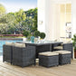 Modway Summon 9 Piece Outdoor Patio Sunbrella® Dining Set FredCo