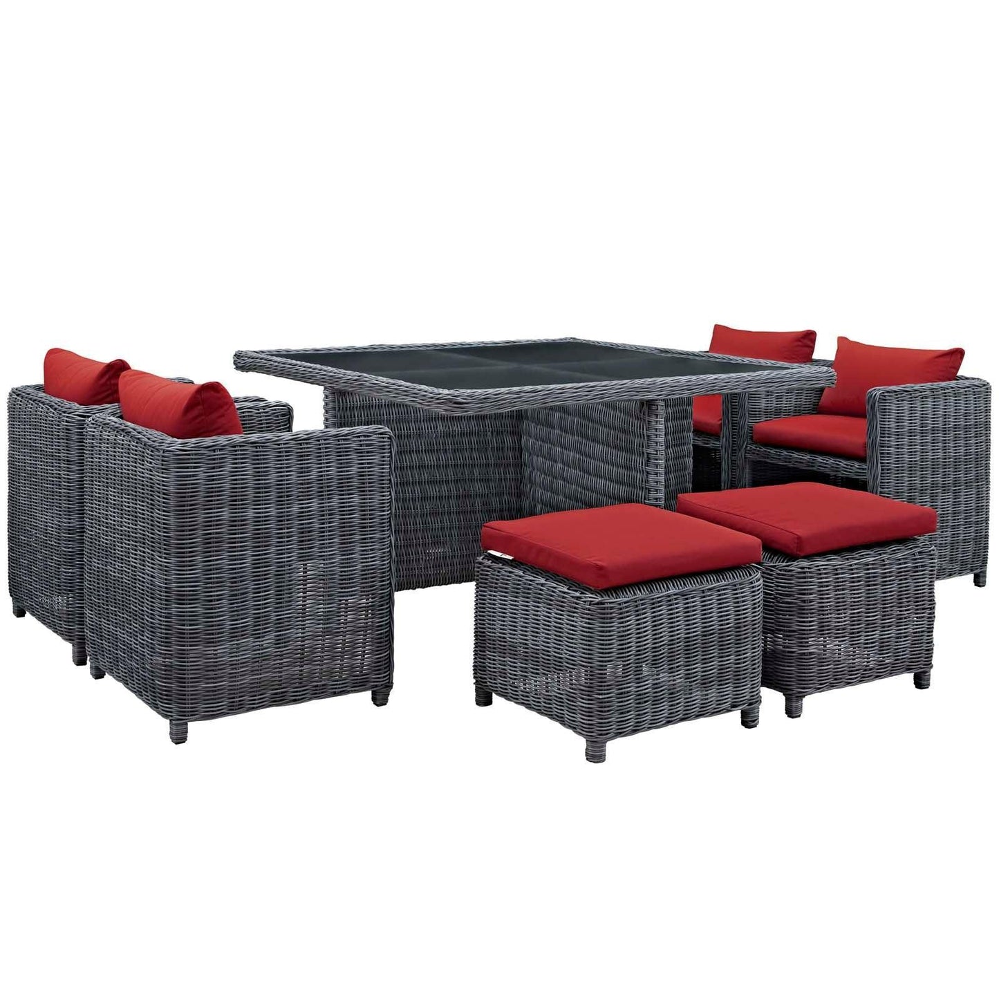 Modway Summon 9 Piece Outdoor Patio Sunbrella® Dining Set FredCo