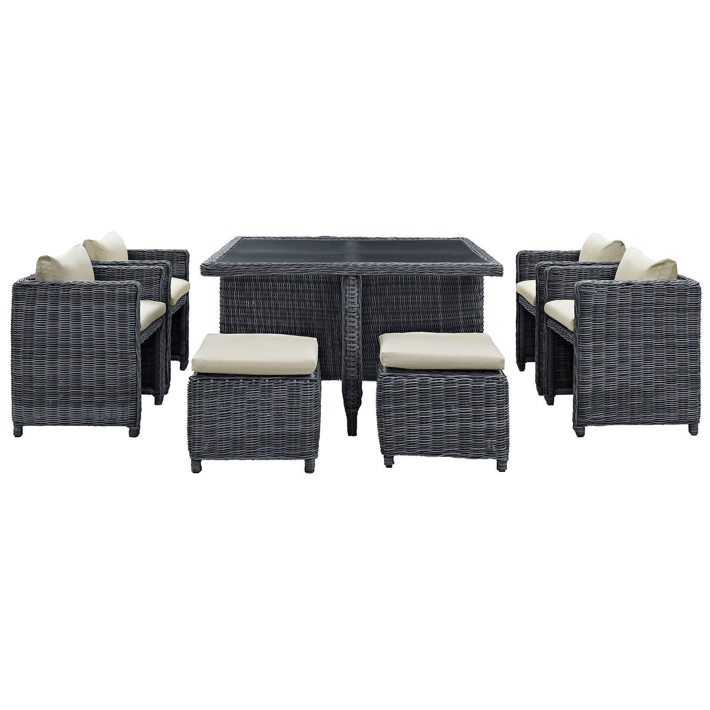 Modway Summon 9 Piece Outdoor Patio Sunbrella® Dining Set FredCo