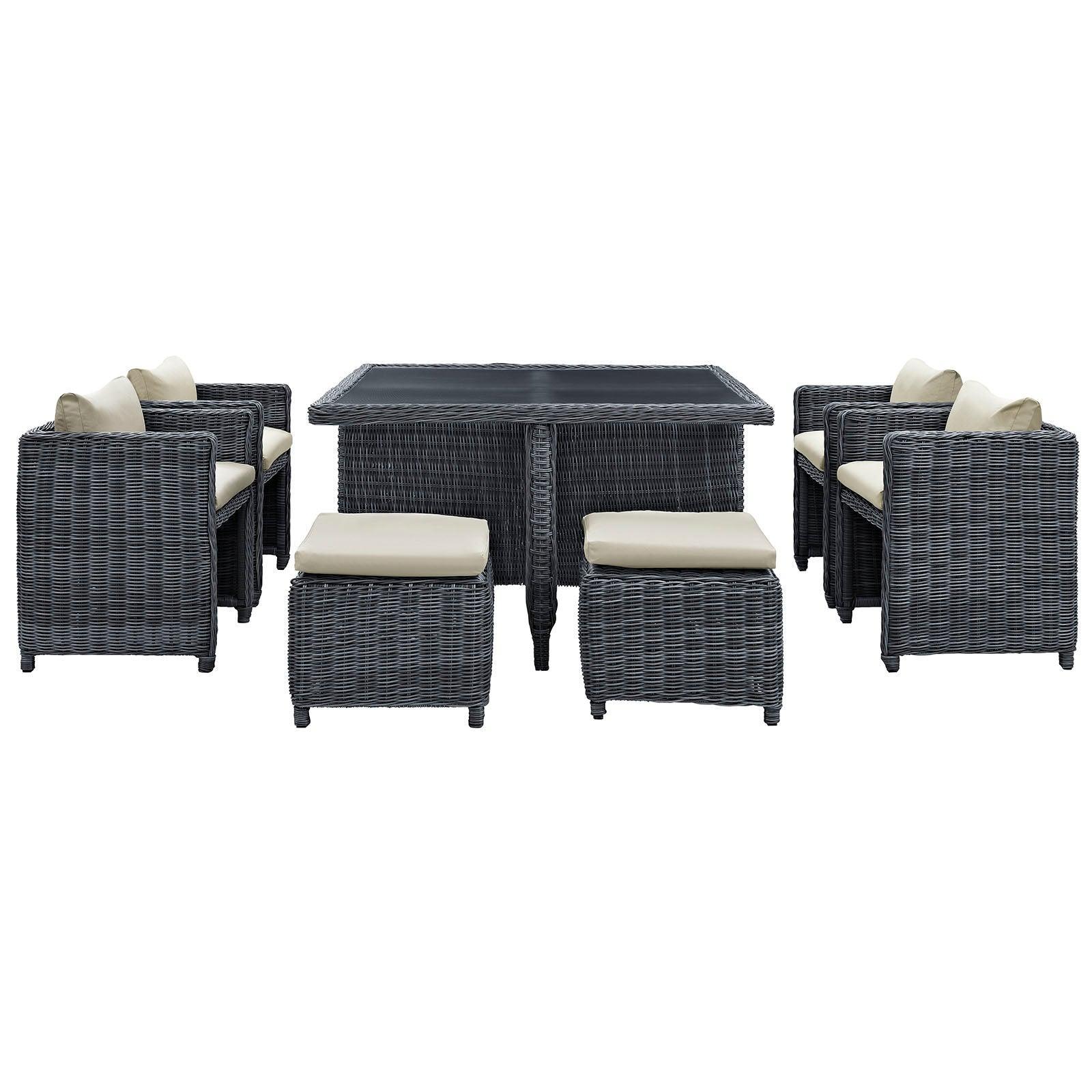 Modway Summon 9 Piece Outdoor Patio Sunbrella® Dining Set FredCo