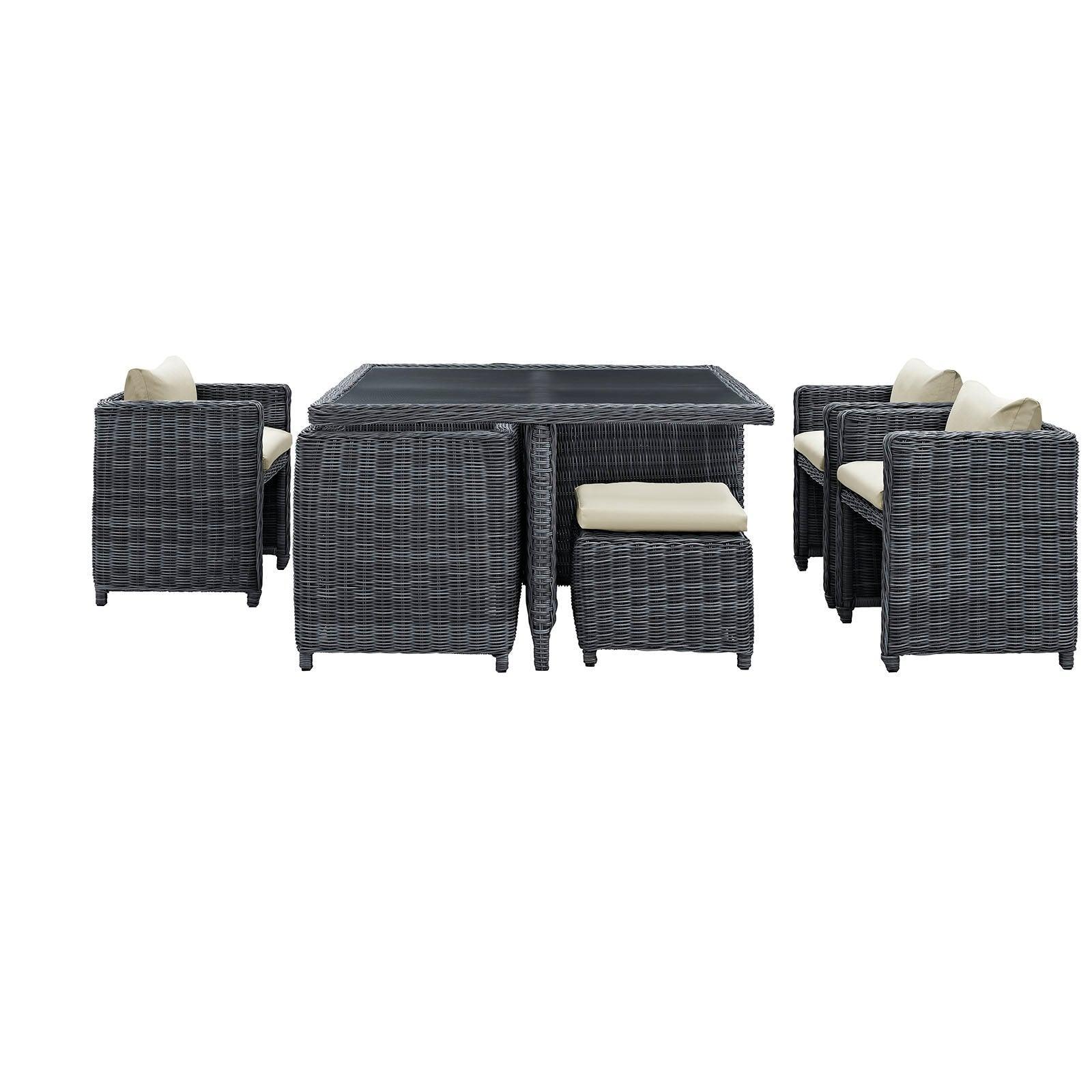 Modway Summon 9 Piece Outdoor Patio Sunbrella® Dining Set FredCo