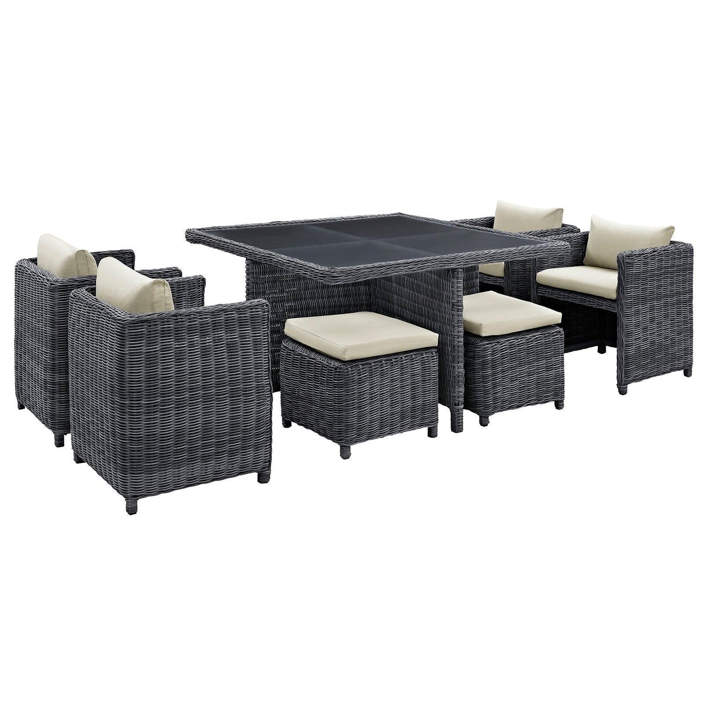 Modway Summon 9 Piece Outdoor Patio Sunbrella® Dining Set FredCo
