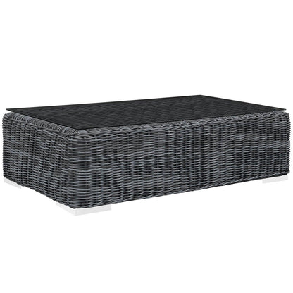 Modway Summon Outdoor Patio Glass Top Coffee Table FredCo