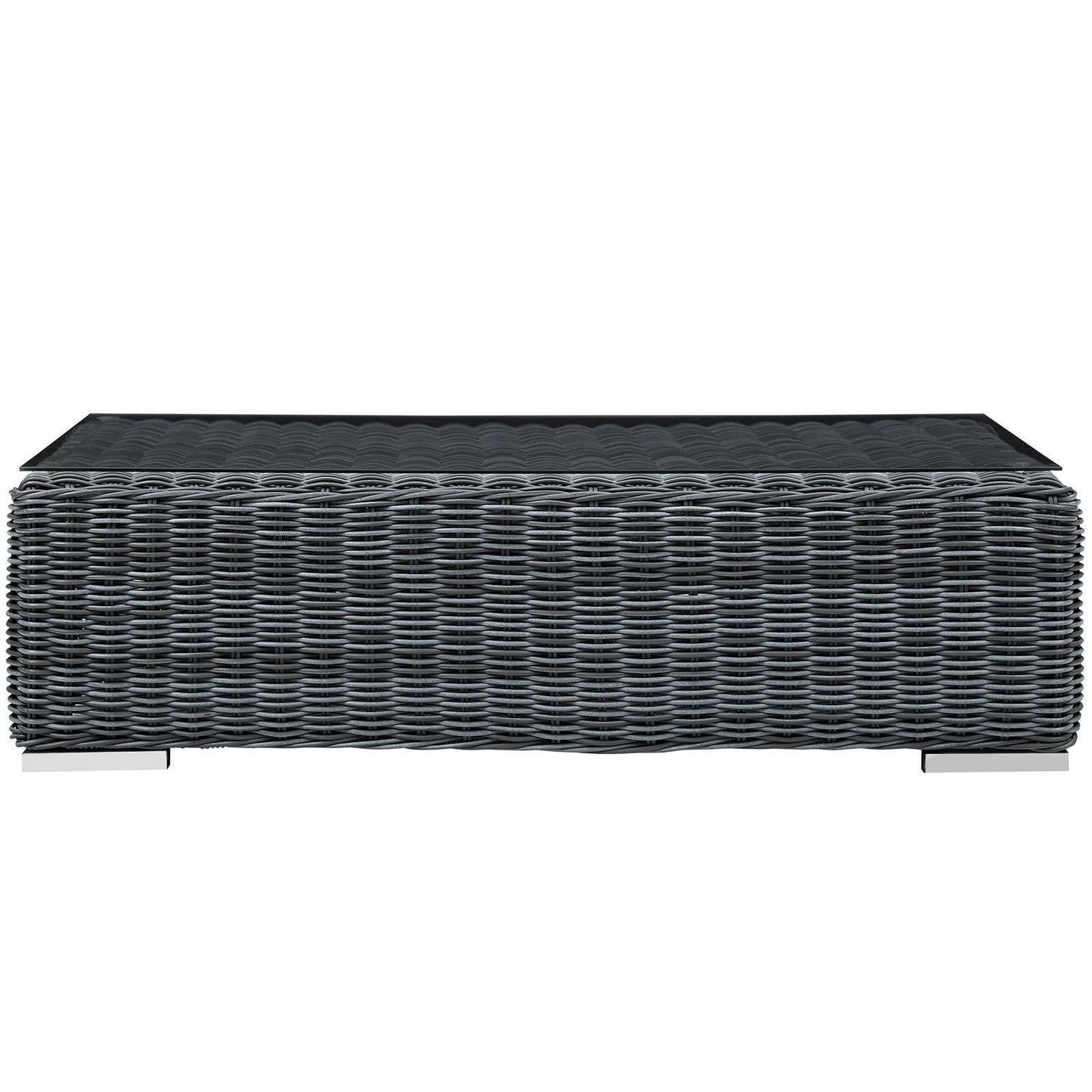 Modway Summon Outdoor Patio Glass Top Coffee Table FredCo