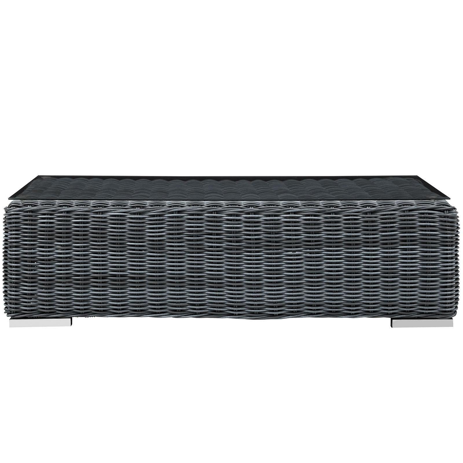 Modway Summon Outdoor Patio Glass Top Coffee Table FredCo