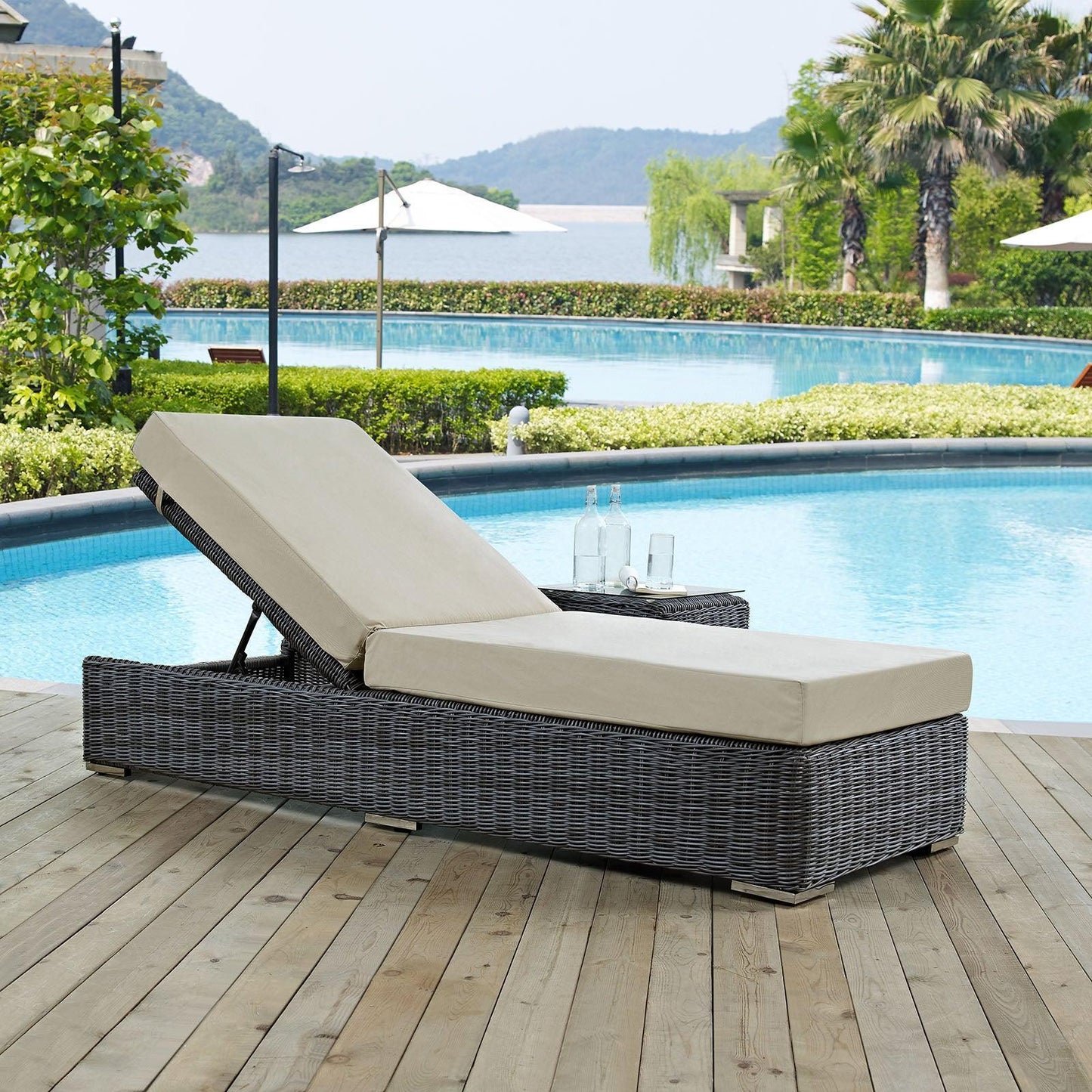 Modway Summon Outdoor Patio Sunbrella® Chaise Lounge FredCo