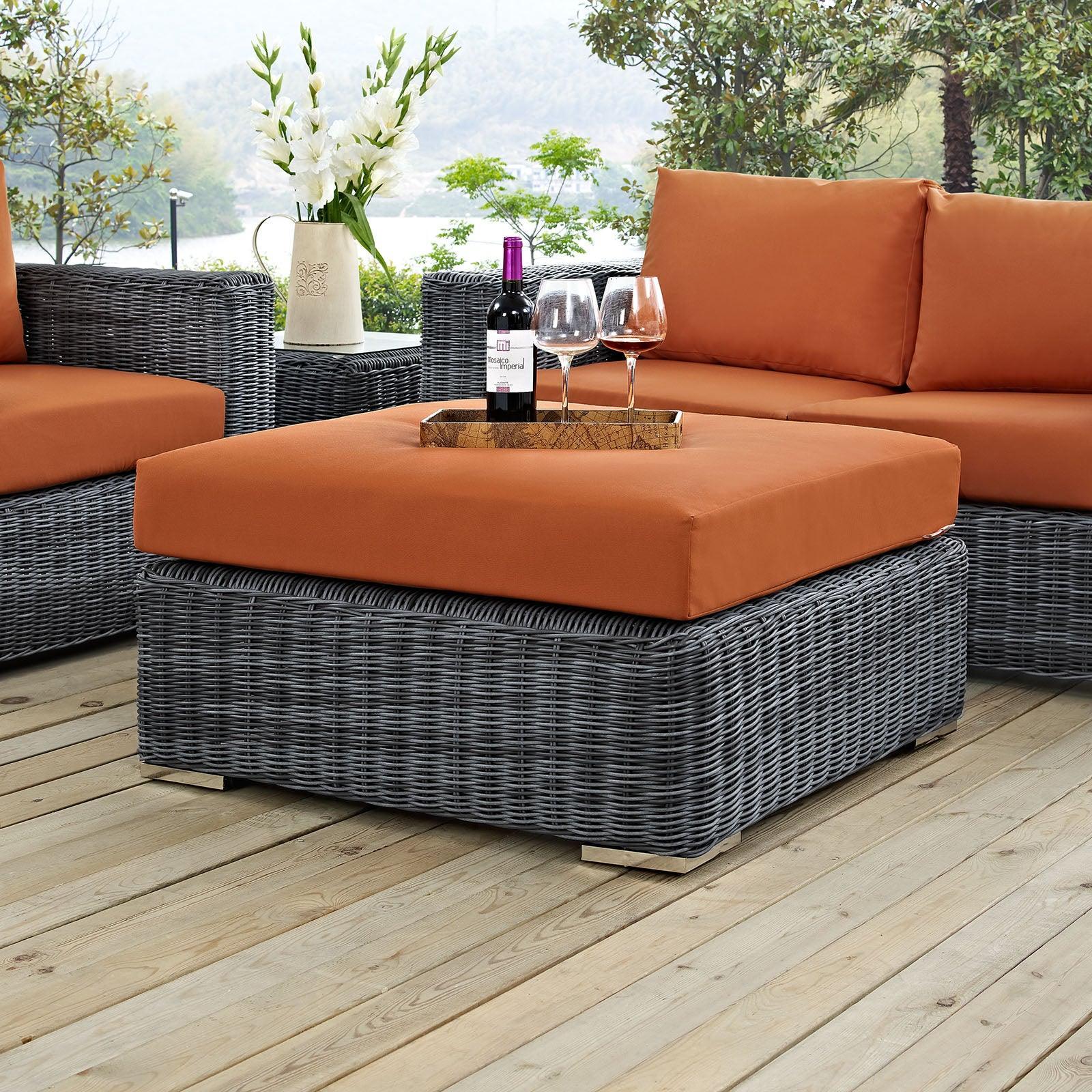 Modway Summon Outdoor Patio Sunbrella® Square Ottoman FredCo