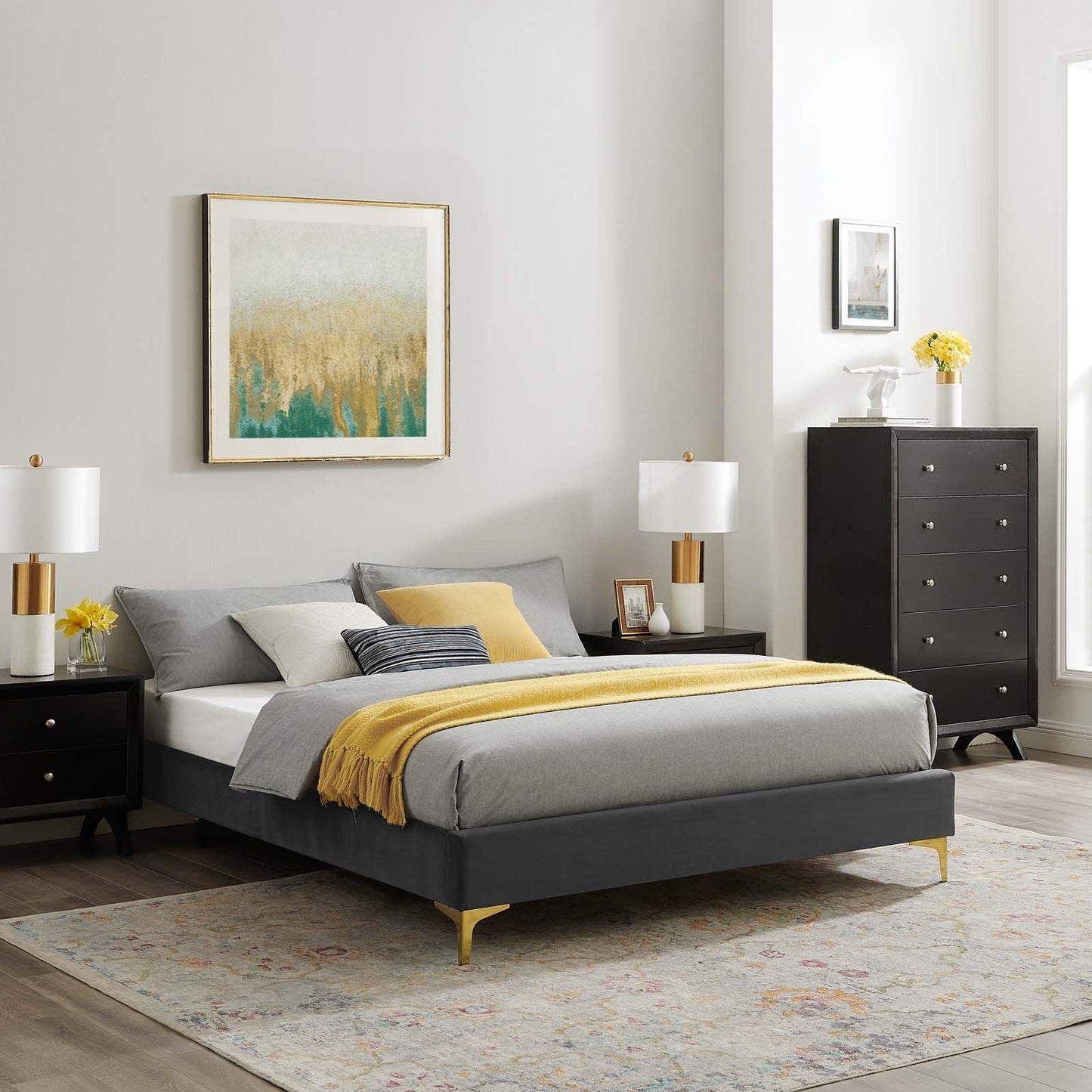 Modway Sutton Full Performance Velvet Bed Frame FredCo