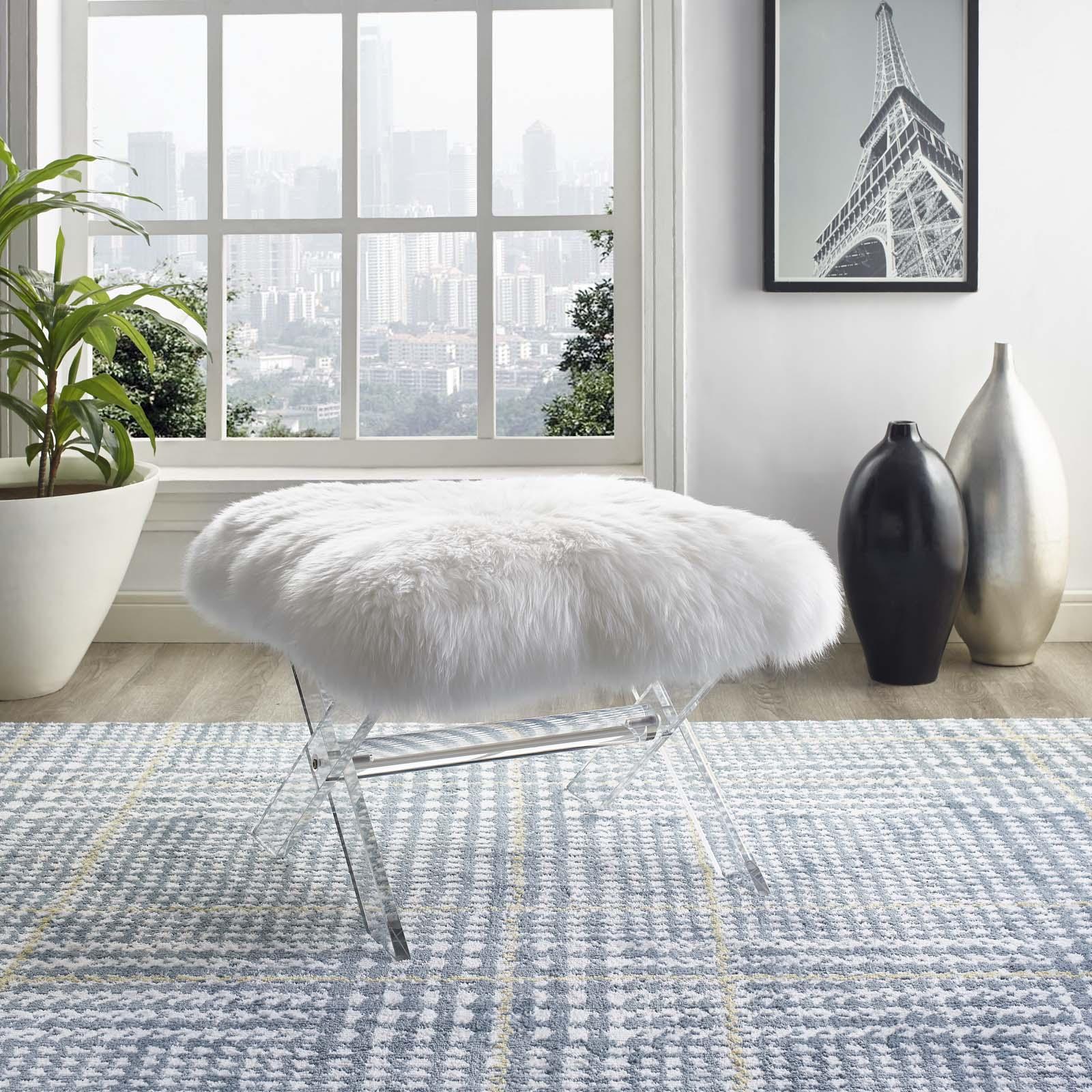 Modway Swift Sheepskin Bench FredCo