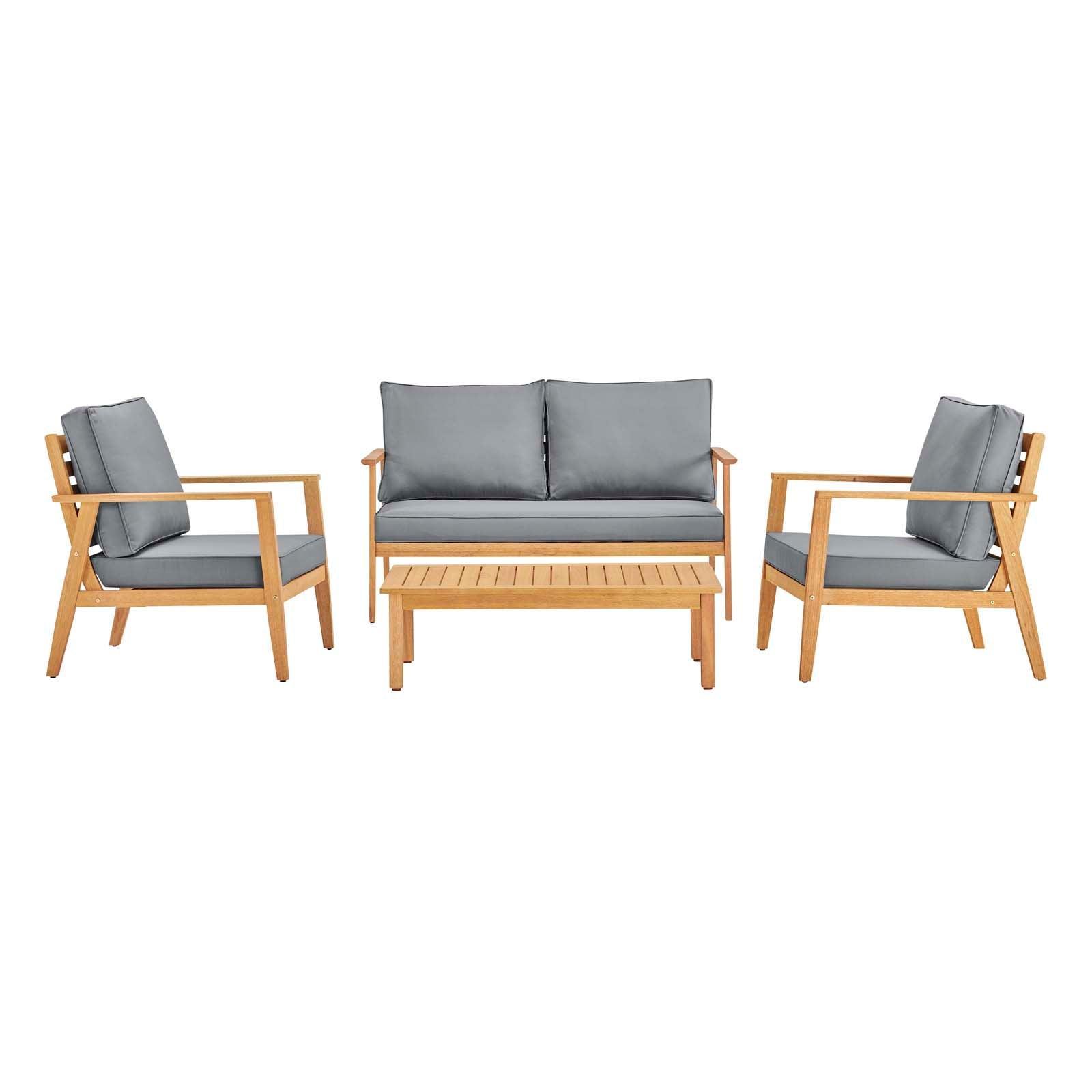 Modway Syracuse Outdoor Patio Upholstered 4 Piece Furniture Set FredCo