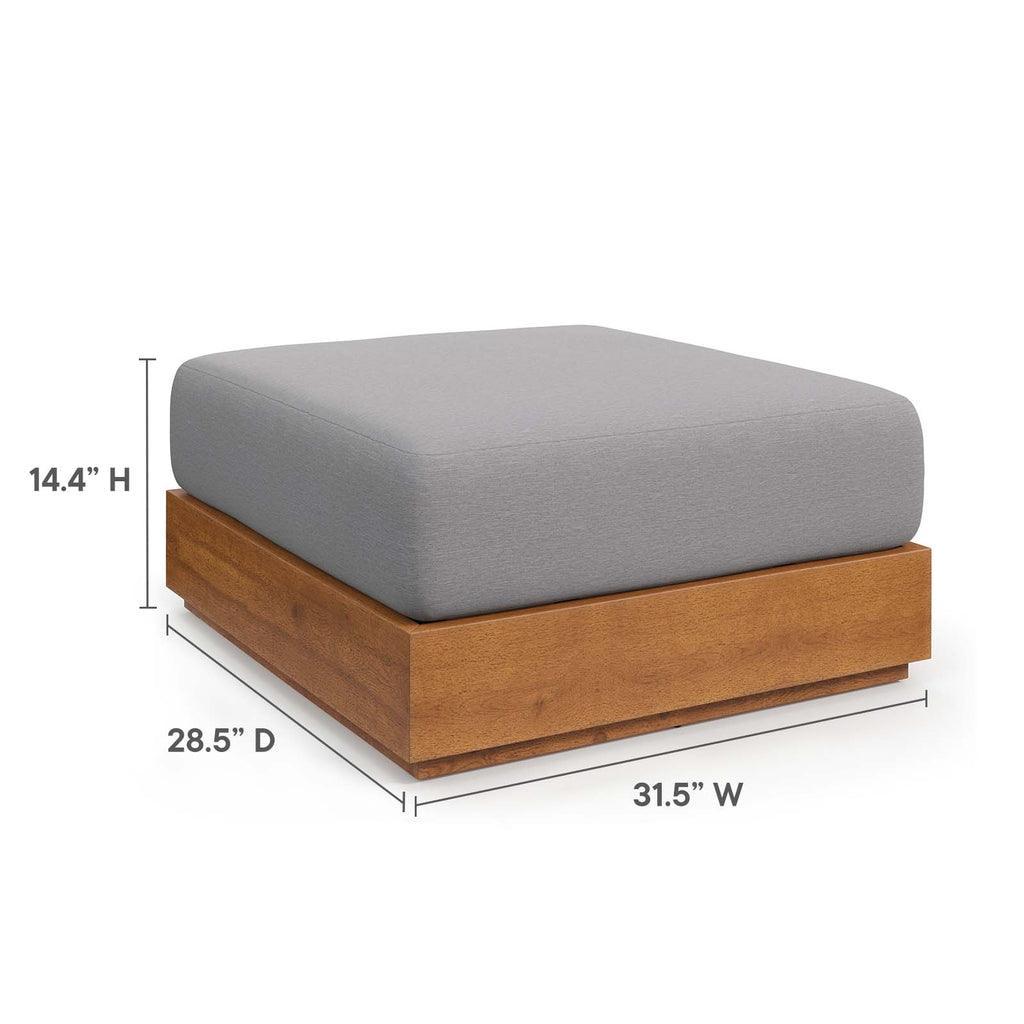 Modway Tahoe Outdoor Patio Acacia Wood 2-Piece Armchair and Ottoman Set FredCo