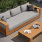 Modway Tahoe Outdoor Patio Acacia Wood 2-Piece Sofa and Coffee Table Set FredCo
