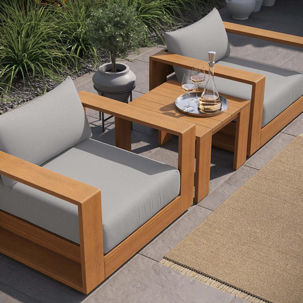 Modway Tahoe Outdoor Patio Acacia Wood 3-Piece Furniture Set FredCo