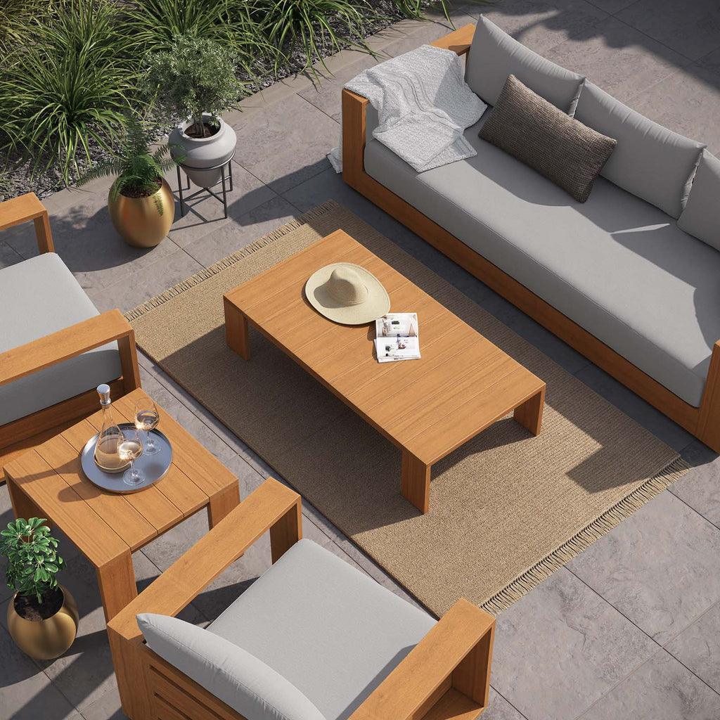 Modway Tahoe Outdoor Patio Acacia Wood 5-Piece Furniture Set FredCo