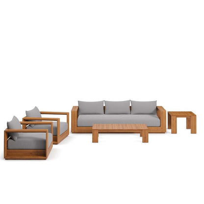 Modway Tahoe Outdoor Patio Acacia Wood 5-Piece Furniture Set FredCo