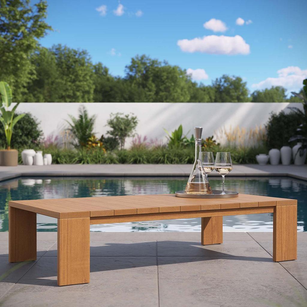 Modway Tahoe Outdoor Patio Acacia Wood Coffee Table FredCo