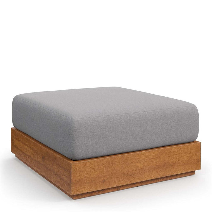 Modway Tahoe Outdoor Patio Acacia Wood Ottoman | FredCo