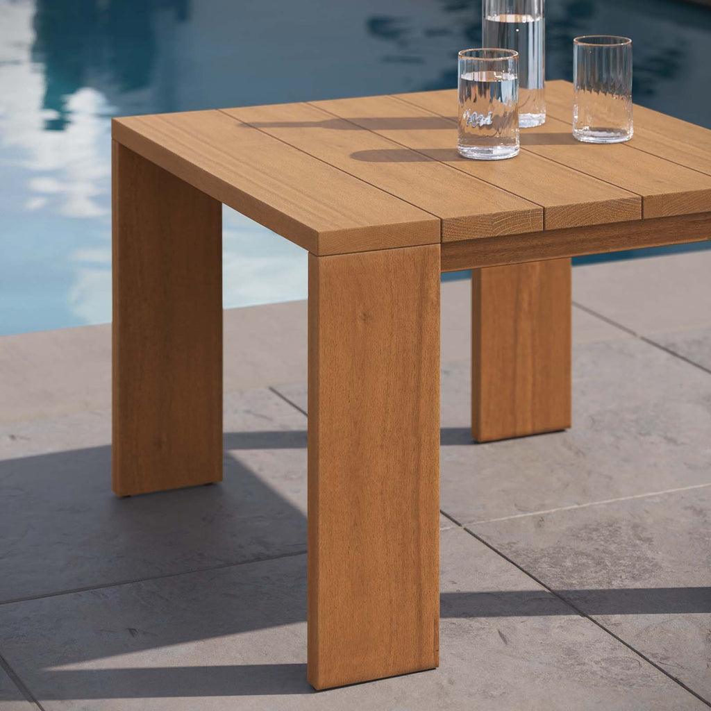 Modway Tahoe Outdoor Patio Acacia Wood Side Table FredCo